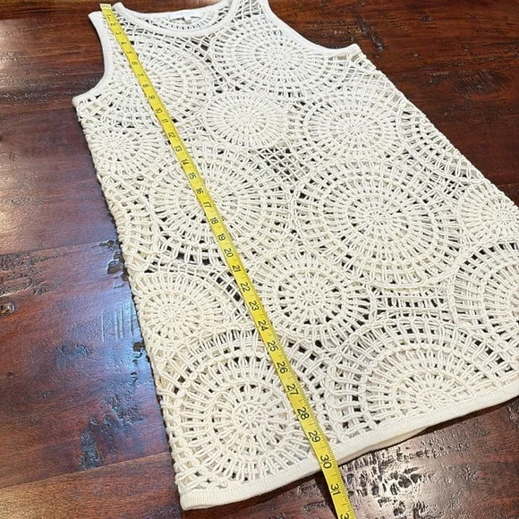 NakedCashmere Alessandra Crochet Cashmere Blend Mini Dress Ecru XS - Picture 12 of 13